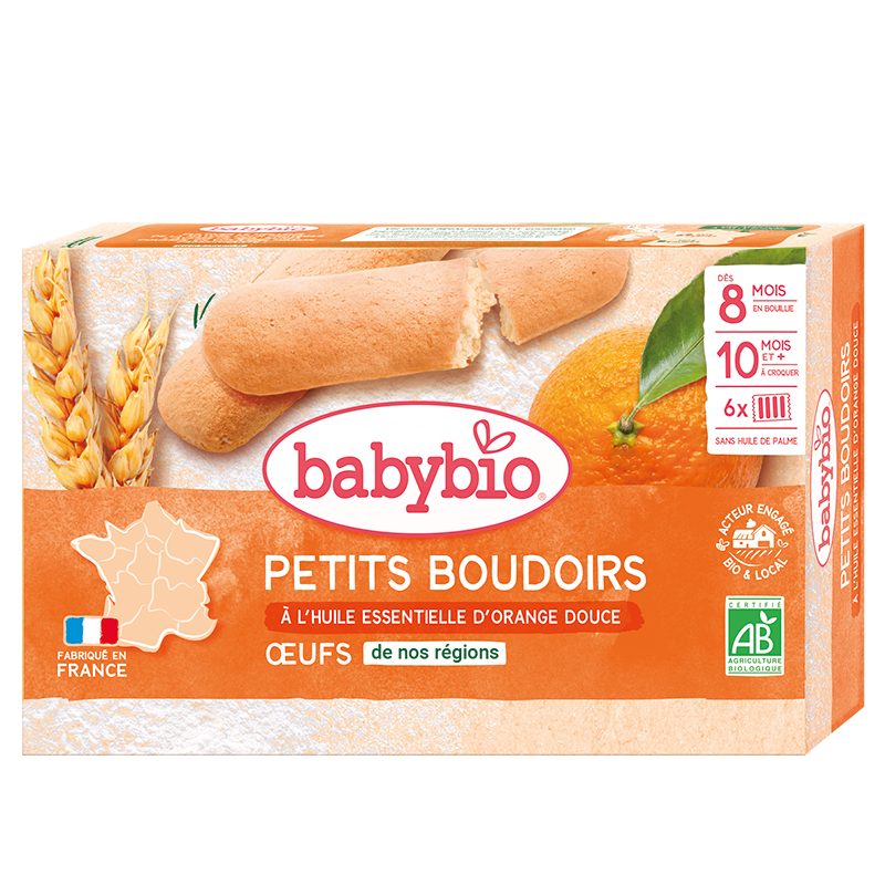 Petits Boudoirs Bio à l'Huile Essentielle d'Orange Douce (Dès 8 mois) | Babybio
