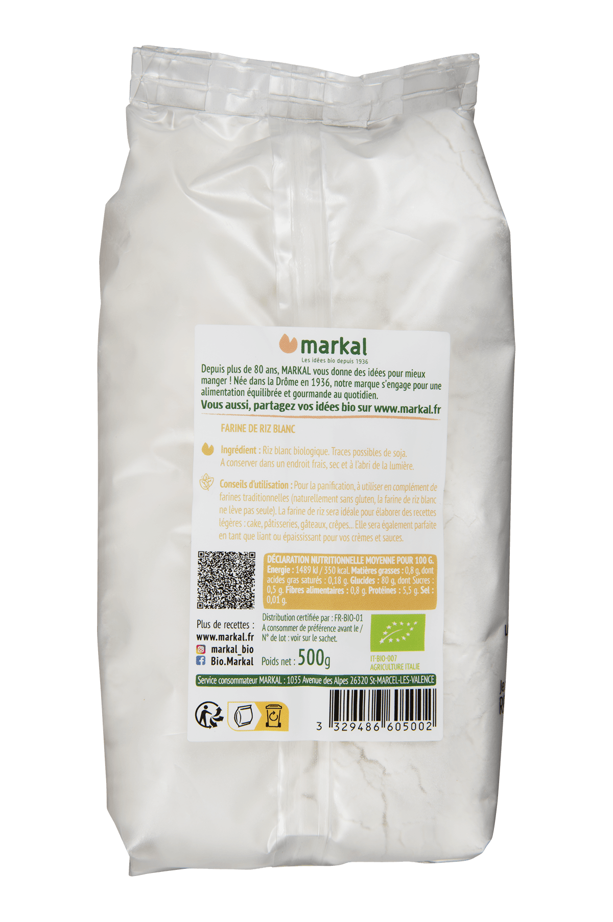 Farine de Riz Bio 500g | Markal