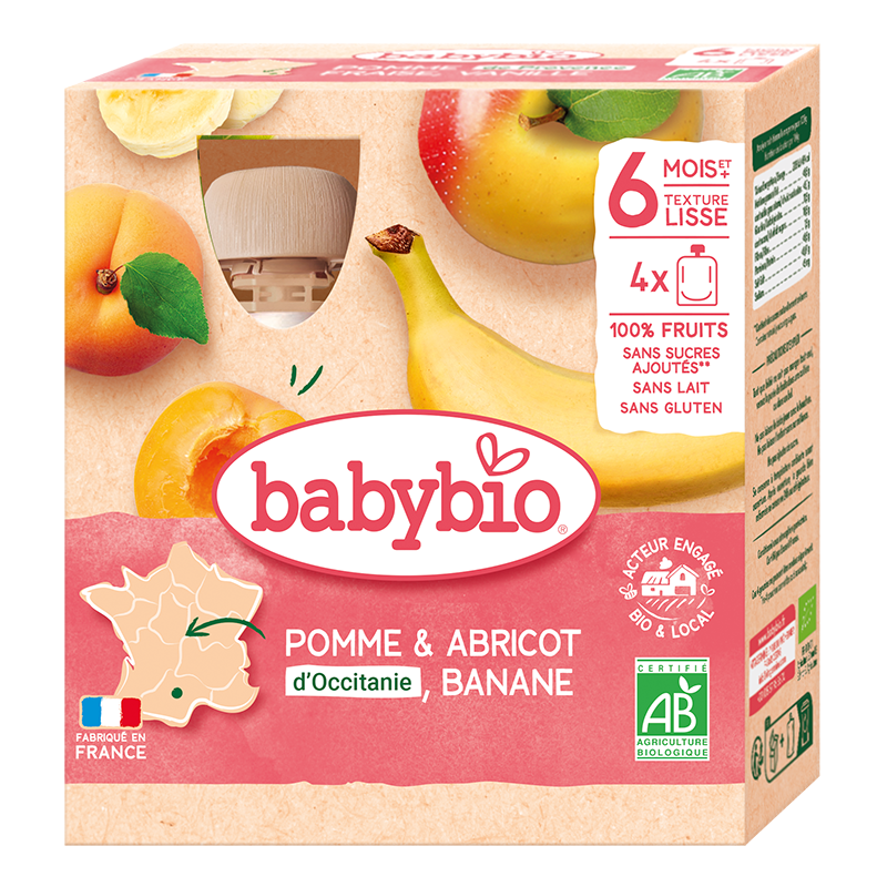 Gourdes Pomme, Abricot & Banane Bio (Dès 6 mois) | Babybio