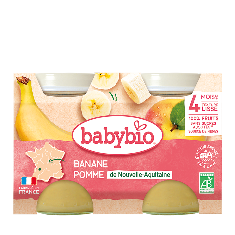 Petit Pot Fruit Banane Pomme Bio (Dès 4 mois) | Babybio