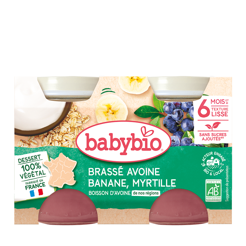 Brassé Avoine, Banane & Myrtille Bio (Dès 6 mois) | Babybio