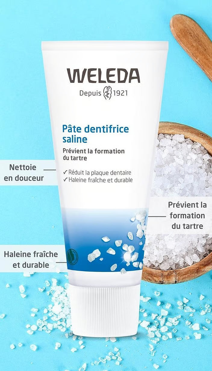 Pate dentrifice saline - Prévient la formation du tartre