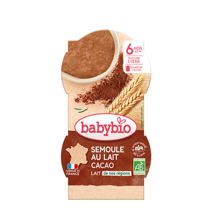 Gourdes Crème Semoule & Cacao Bio (Dès 6 mois) | Babybio