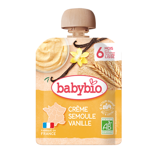 Gourdes Crème Semoule & Vanille Bio (Dès 6 mois) | Babybio