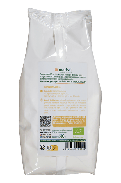 Farine de Pois Chiches Bio 500g | Markal