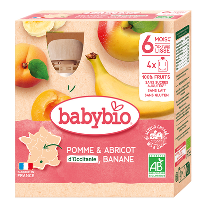 Gourdes Pomme, Abricot & Banane Bio (Dès 6 mois) | Babybio