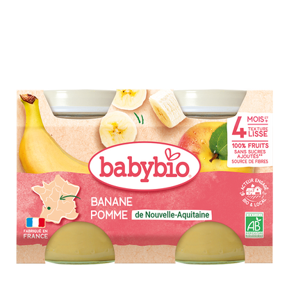 Petit Pot Fruit Banane Pomme Bio (Dès 4 mois) | Babybio