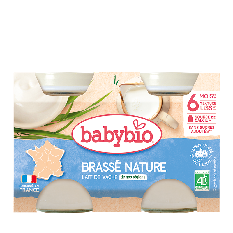 Brassé Nature au Lait Entier Bio (Dès 6 mois) | Babybio