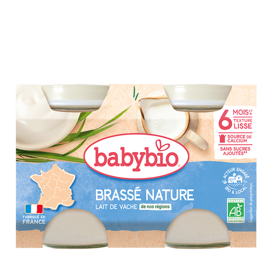Brassé Nature au Lait Entier Bio (Dès 6 mois) | Babybio