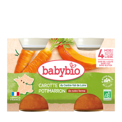 Petit Pot Purée Carotte Potimarron Bio (Dès 4 mois) | Babybio