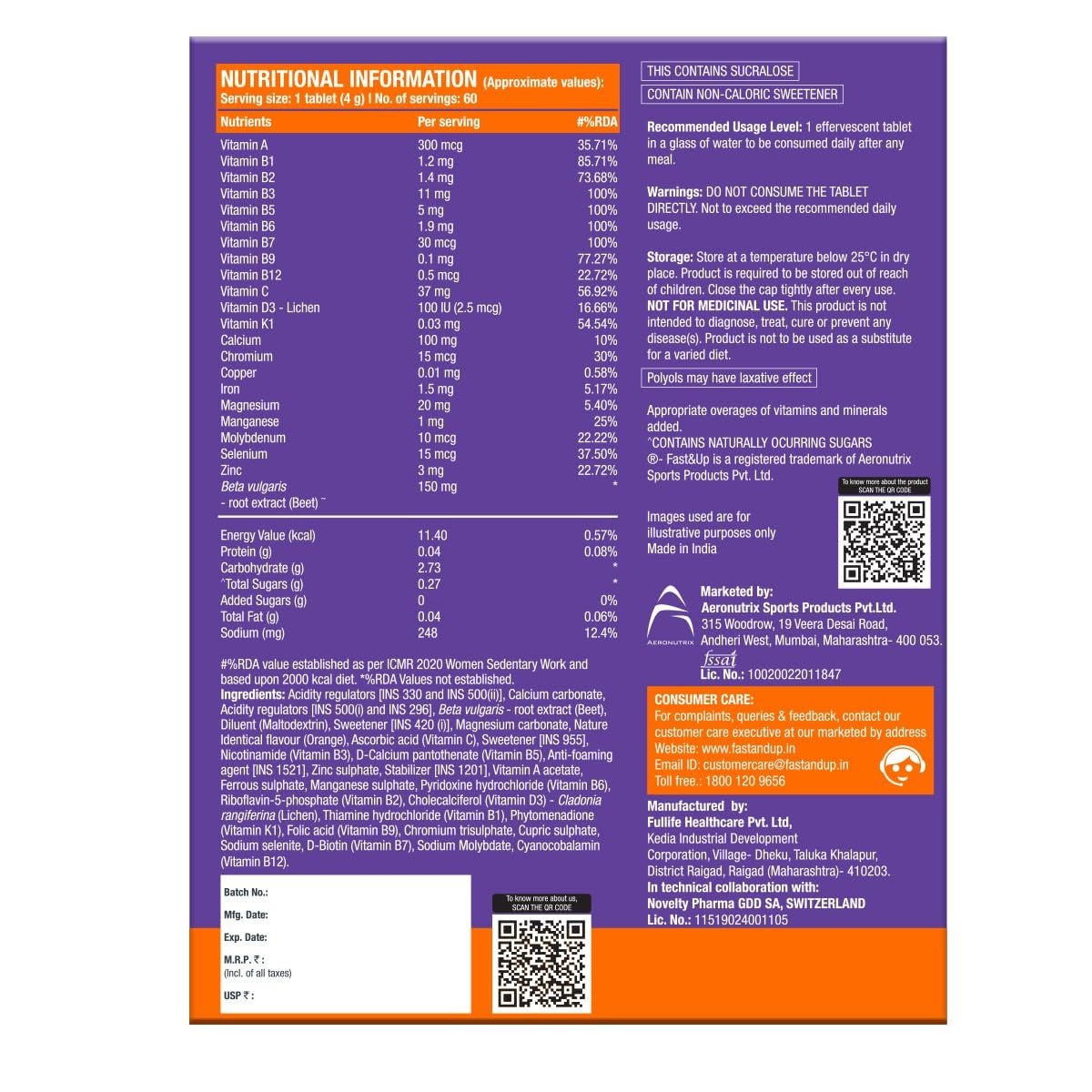 FAST&UP Multivitamines - Biodoux