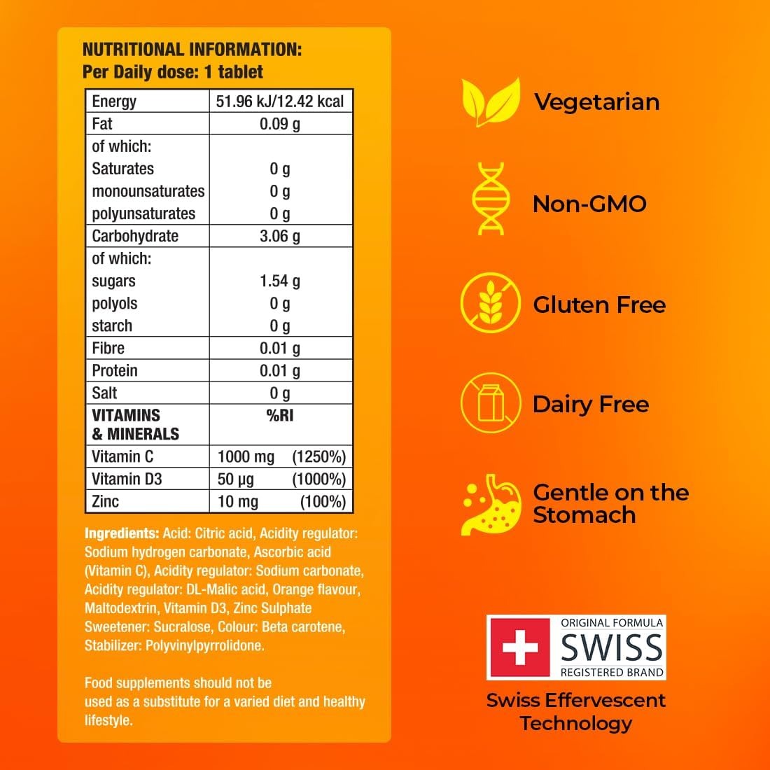 Fast & Up Charge | Immunité Totale Vitamine C + D3 + Zinc