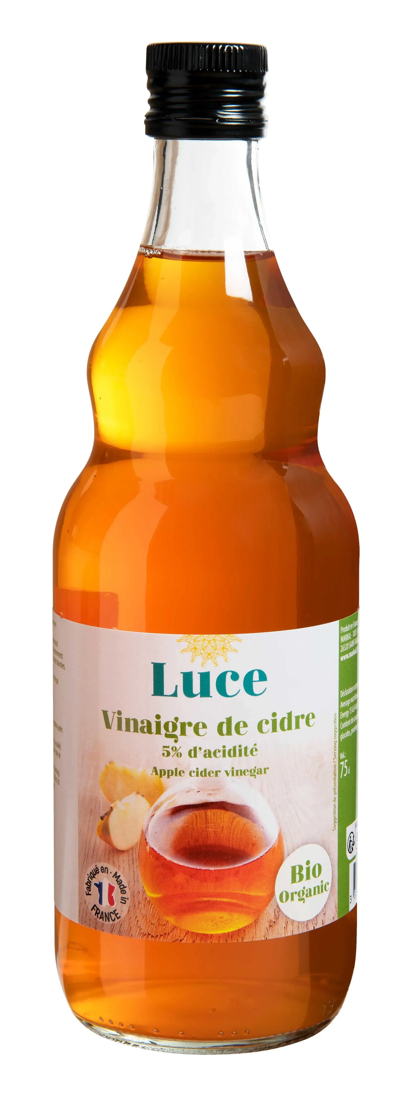 Vinaigre de Cidre Bio 5% d'Acidité 75cl | Luce