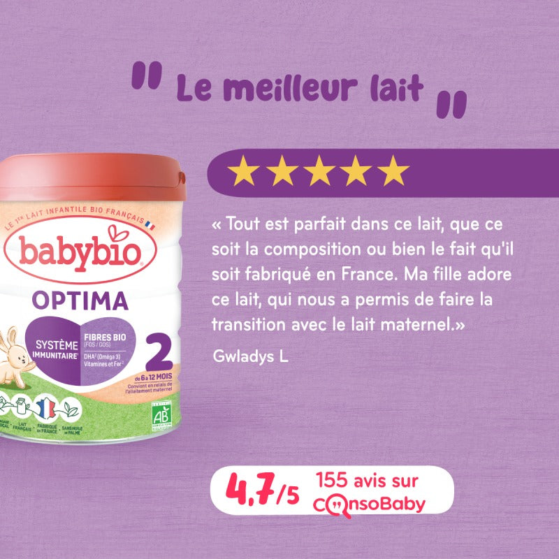 Lait de Suite Optima 2 Bio (6-12 mois) | Babybio