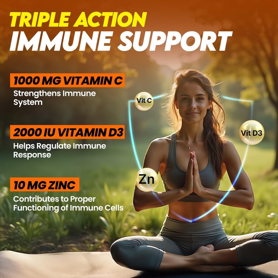 Fast & Up Charge | Immunité Totale Vitamine C + D3 + Zinc
