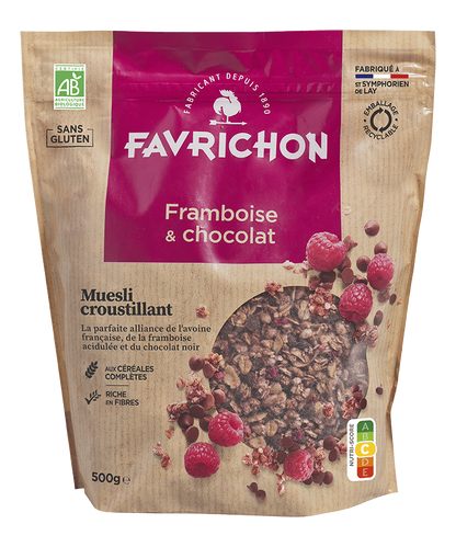 Muesli Croustillant Bio | Framboise & Chocolat Noir