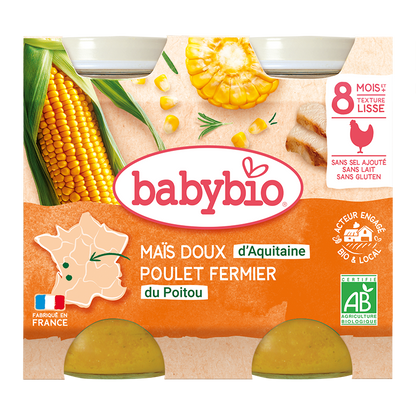 Repas Maïs Doux & Poulet Fermier Bio (Dès 8 mois) | Babybio