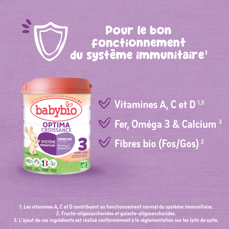 Lait de Croissance Optima 3 Bio (10-36 mois) | Babybio
