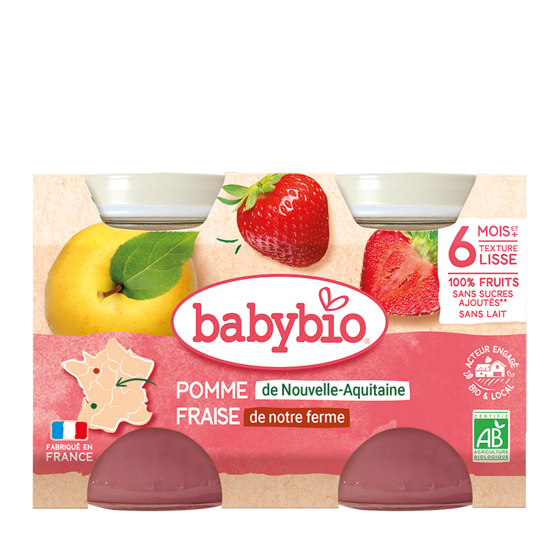 Petit Pot Fruit Pomme Fraise Bio (Dès 6 mois) | Babybio