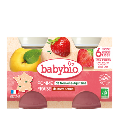 Petit Pot Fruit Pomme Fraise Bio (Dès 6 mois) | Babybio