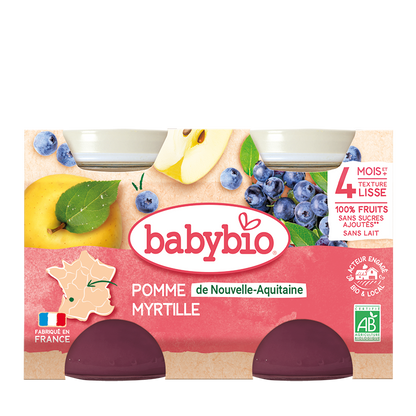 Petit Pot Fruit Pomme Myrtille Bio (Dès 4 mois) | Babybio