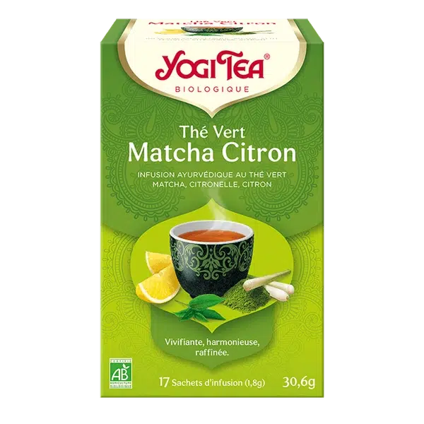 Yogi Tea Thé Vert Matcha Citron | Énergie & Détox