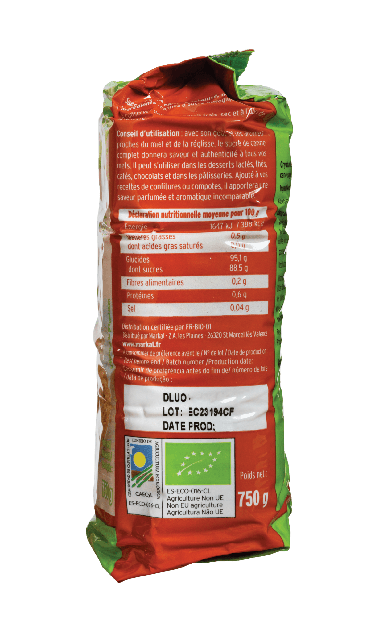 Sucre de canne complet - Biodoux